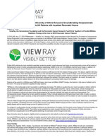 ViewRay, GenesisCare and The University of Oxford Announce Groundbreaking Compassionate Access Programme Now Open To UK Patients With Localized Pancreatic Cancer