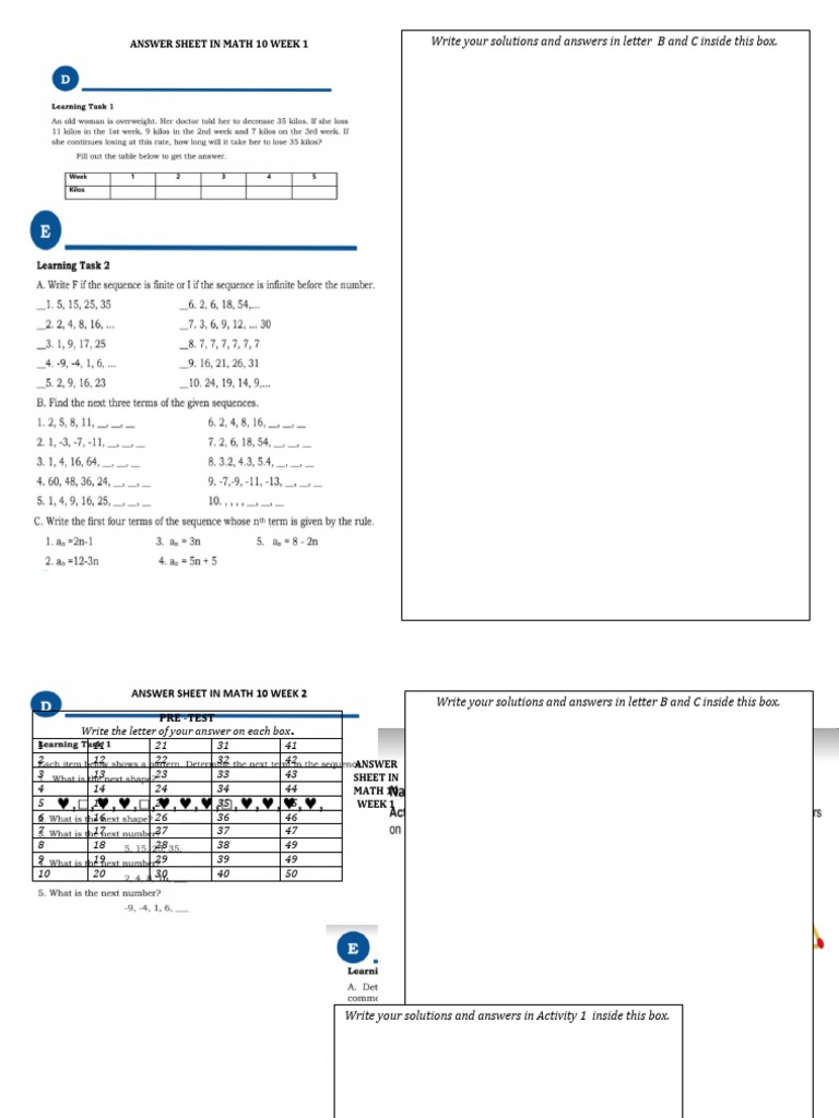 Math 10 Answer Key PDF | PDF