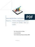 Pruebas de hipótesis sobre diferencia de medias pareadas