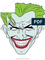 Joker Mask Colored Template Paper Craft