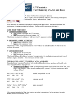 AP Chemistry The Chemistry of Acids and Bases: Acid-Base Theories