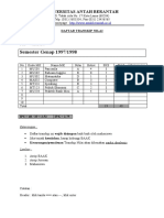 Daftar Transkip Nilai