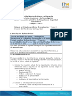 Guía de Actividades y Rúbrica de Evaluación - Unidad 1 - Tarea 2 Creación Del Plan Director de Seguridad