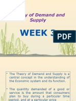 Theory of Demand and Supply: Week 3