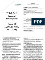 Week 4: Personal Development Grade 12 (Abm, Humss, TVL, Gas)