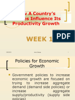 How A Country's Policies Influence Its Productivity Growth: Week 13