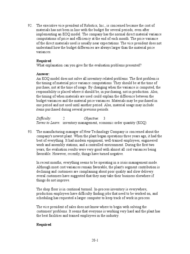 Required:: Difficulty: Objective: Terms To Learn: Inventory Management ...