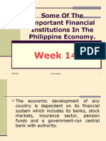 Some of The Important Financial Institutions in The Philippine Economy