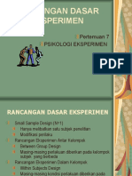 Psikologi Eksperimen Rancangan Eksperimen