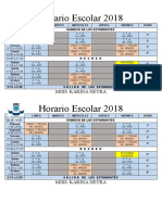 Horario Escolar 2018 Miss Karina