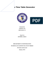 Thesis Online Time Table Generator