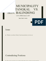 The Municipality of Tangkal vs. Hon. Balindong