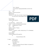 REFERENCES LIST and In-Text Citation