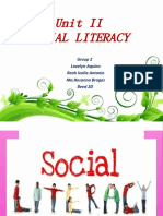 Unit II Social Literacy: Group 2 Lovelyn Aquino Reah Lealia Antonio Ma - Rosanna Bragas Beed 2D