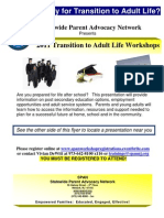 2011 SPAN Transition Workshops Flyer