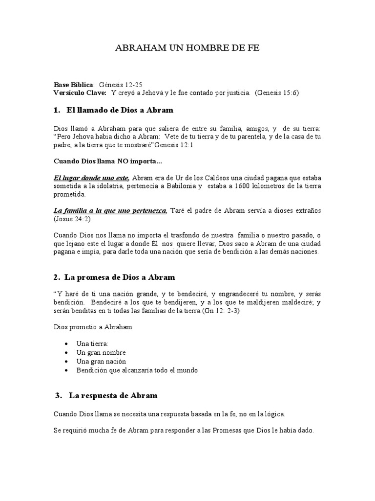 Abraham Un Hombre de Fe | PDF | Abrahán | Sarah