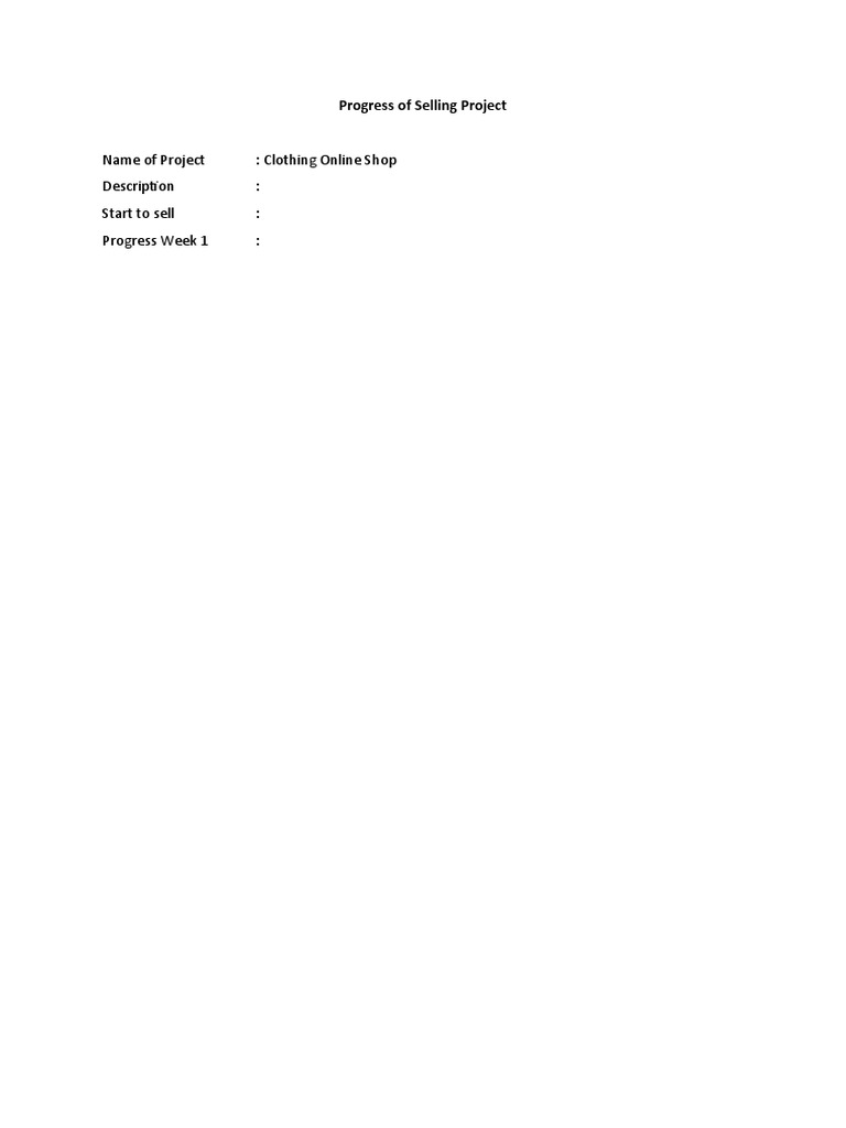 Progress of Selling Project | PDF | Business | Computers