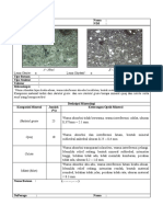 Tabel Deskripsi Petrografi