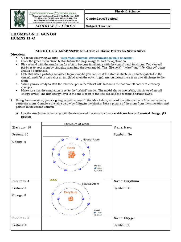 Module 3: Basic Electron Structures | PDF | Atoms | Proton