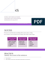 Nouns: Pluraland Singularnouns Countableand Uncountable Expression of Quantity