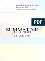 Summative Test: (Filipino)