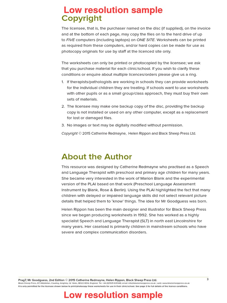 Low Resolution Sample: Prag7, MR Goodguess, 2nd Edition © 2015 ...