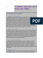 Situaciones Comunes Apoyadas Con La Psicoterapia Online