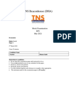 TNS Beaconhouse (DHA) : Mock Examination DP2 Mar 2021