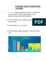 Changes in Weight Is Adolescent