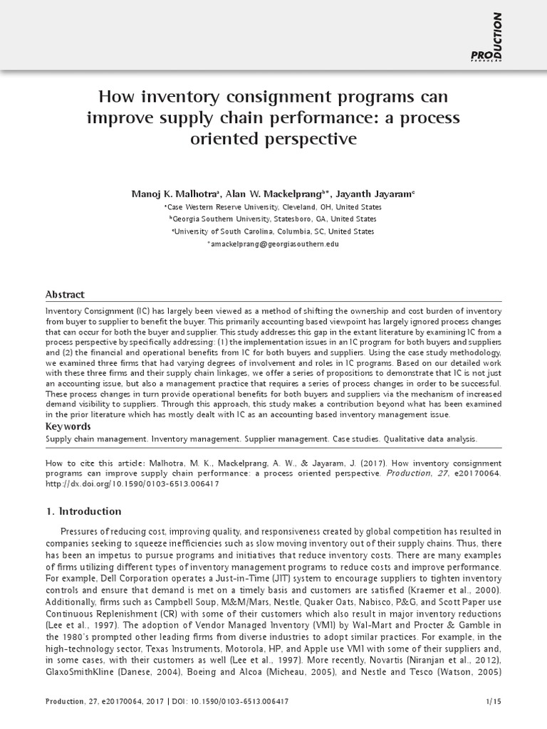 How Inventory Consignment Programs Can Improve Sup | PDF | Inventory ...