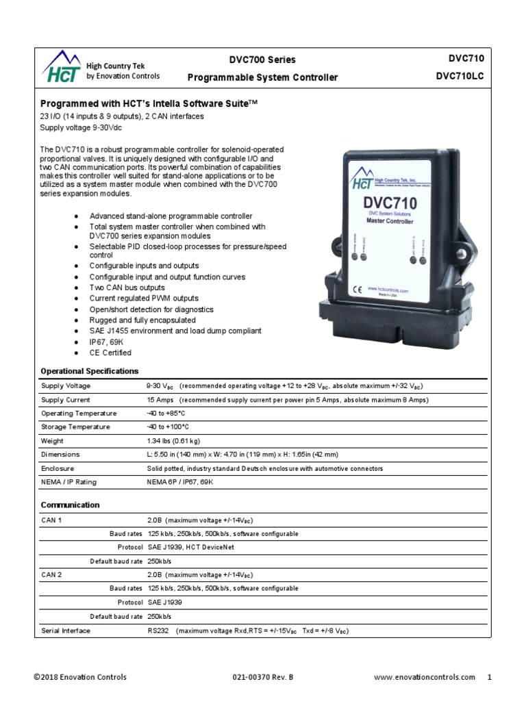 DVC700 Series Programmable System Controller DVC710 DVC710LC Programmed ...