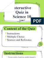 Interactive Quiz in Science 10: Group 2