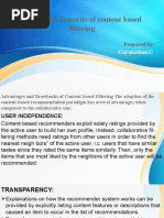 Merits and Demerits of Content Based Filtering