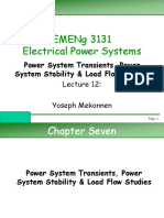 Emeng 3131 Electrical Power Systems: Power System Transients, Power System Stability & Load Flow Studies