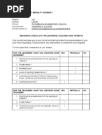 LDM1 Module 4 Readiness Checklist For Learners, Teachers and Parents