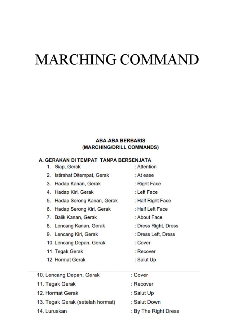 Marching Command PDF
