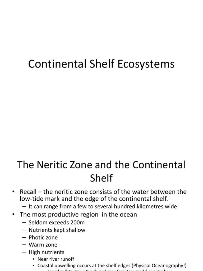 Continental Shelf Ecosystems PDF Littoral Zone Continental Shelf