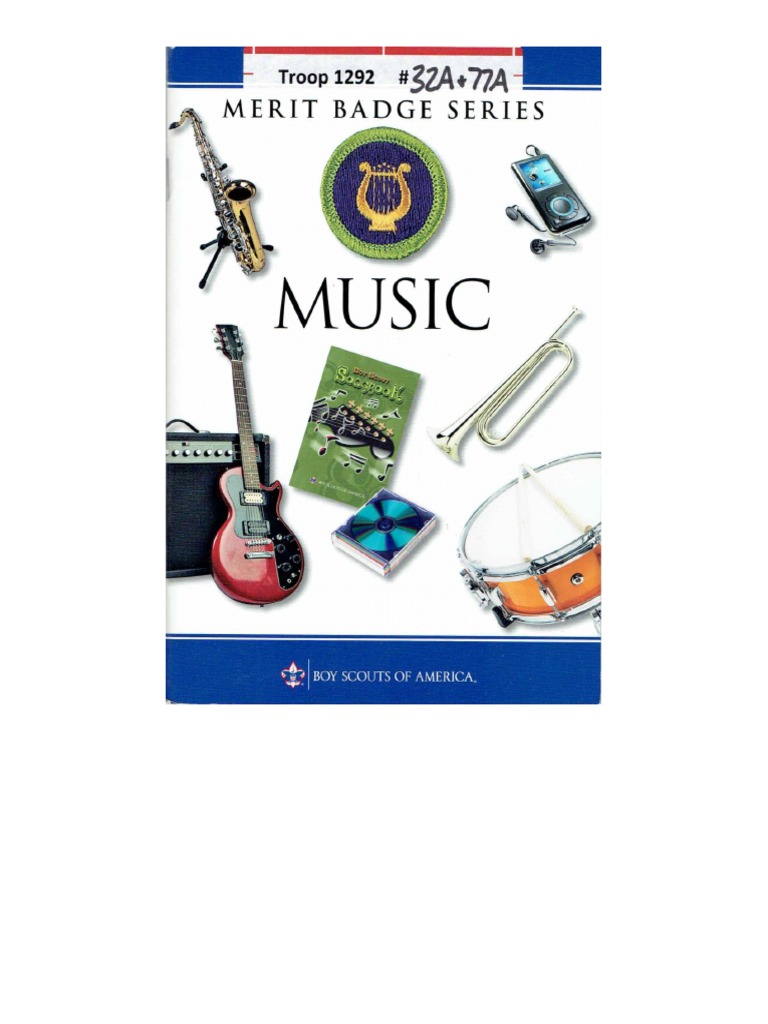 Music & Bugling Merit Badge Pamphlet PDF Performing Arts Sound