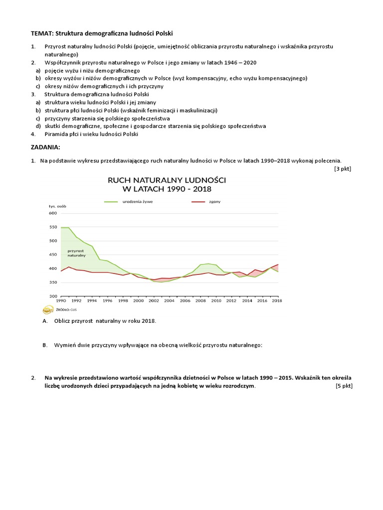 Współczesne Problemy Demograficzne I Społeczne świata Sprawdzian