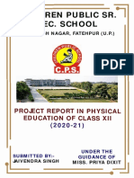 Children Publicsr. Sec. SCH Ool: Project Report in PH Ysical Ed Ucation of Class X Ii