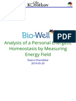 Analysis of Personal Energy Homeostasis Using an Energy Field Measurement