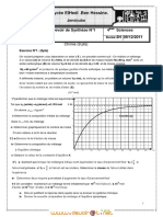 Devoir de Contrôle N°1 Lycée Pilote - Physique - Bac Mathématiques (2011-2012) MR Fekiri