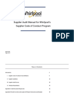 Supplier Audit Manual For Whirlpool's Supplier Code of Conduct Program
