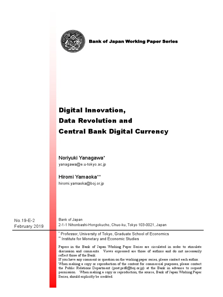 Digital Innovation, Data Revolution and Central Bank Digital Currency