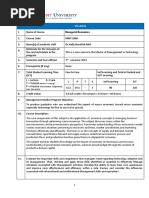 Syllabus of Managerial Economics Batch 3-2020