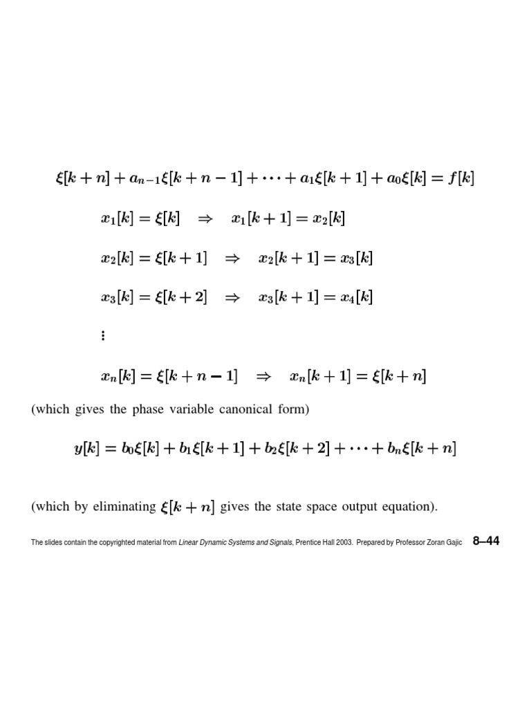 Which Gives The Phase Variable Canonical Form | PDF