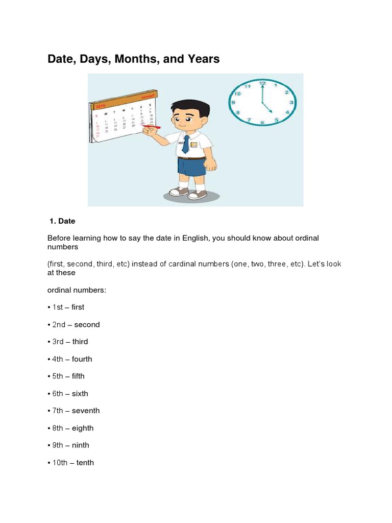 Understanding Dates and Months in English | PDF | Sports
