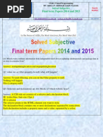 Final Term Papers 2014 and 2015: BS110401050 AKMP01