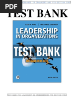 Test Bank: Test Bank For Leadership in Organizations 9Th Edition Yukl