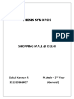 Thesis Synopsis: Shopping Mall at Delhi